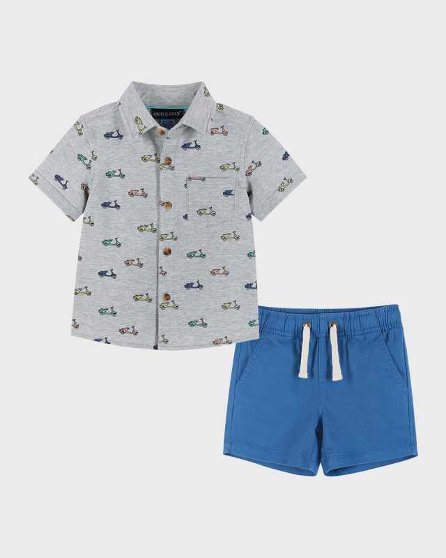 Boy's Polo Shirt & Shorts Set, Size Newborn-24